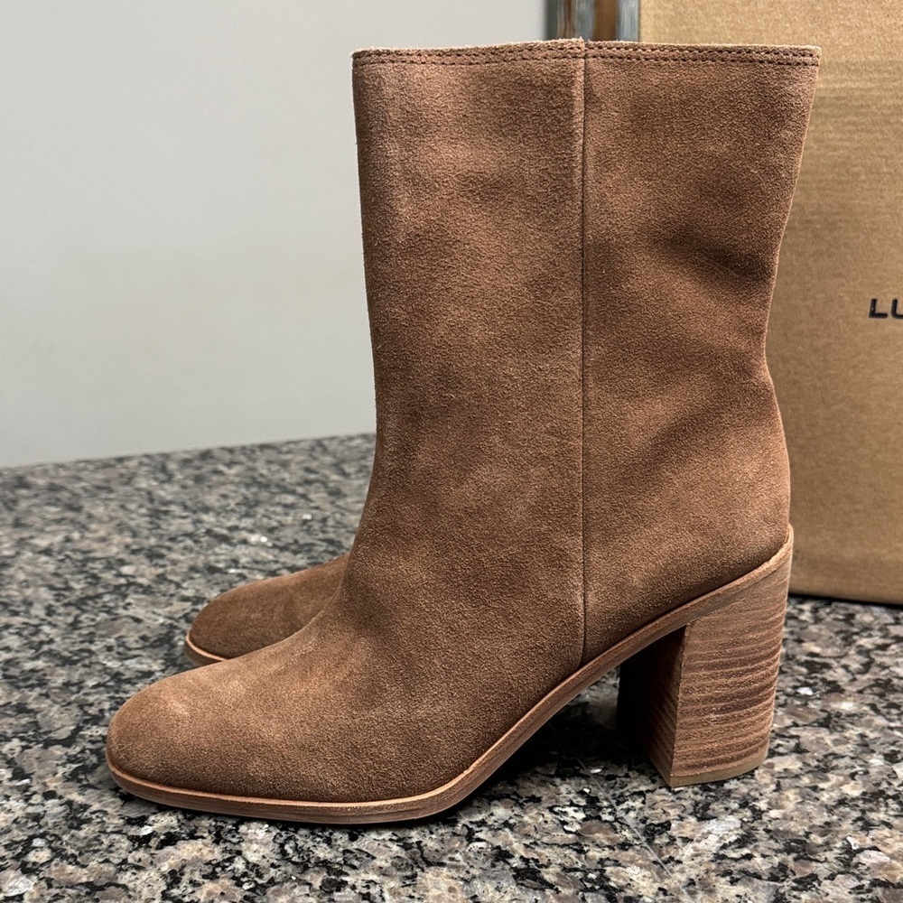 Lucky Brand Suede Heeled Boots NEW 9.5